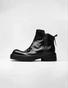 Leather sidezip bootsブラック