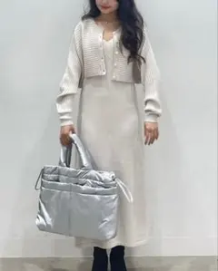 GU 2ピースカーディガンセットワンピース NATURAL