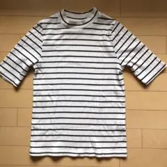 ボーダー ハイネックTシャツ