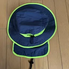 Kids Foret 日よけ付きハット ネイビー×蛍光イエロー　52cmのサムネイル