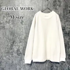 グローバルワーク ワッフルニット セーター アイボリー Mサイズ 長袖のサムネイル
