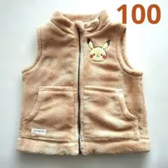【ほぼ未使用品】モンポケ ポケモン ピカチュウ フリース ベスト 100サイズ