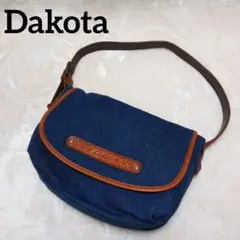 【美品】Dakota ダコタ ショルダーバック デニム インディゴ レザー