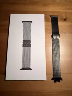 Apple watch バンド 純正 ブラックチタニウムミラネーゼループ M