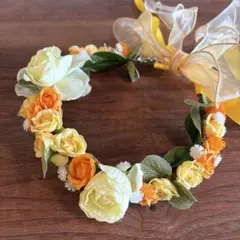 ハウステンボス　花の街の花かんむり　花冠　オレンジ　黄色