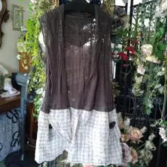 jo com マツオ.インターナショナルノースリーブチュニック ブラウン