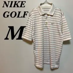 NIKE ナイキ　ゴルフウェア　半袖ポロシャツ　ボーダー　M