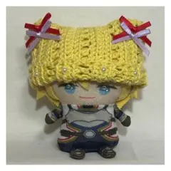 にじぱぺぬい服レース編み風ねこみみニット帽　ライトイエロー