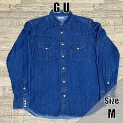 GU デニムシャツ Mサイズ 濃紺　ジーユー