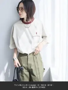 U.S. POLO ASSN. 刺繍入りアソート半袖Tシャツ　ワイン系　リンガー