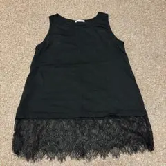 mysa closet 裾レース タンクトップ ブラック M-Lのサムネイル