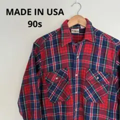 90s USA製 コットン フランネルシャツ Free Country