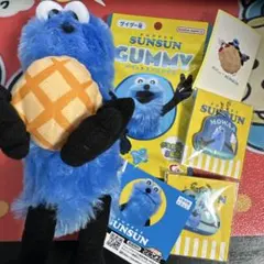 パペットスンスン パンぬいぐるみ メロンパン グミ　チャーム2個　シール