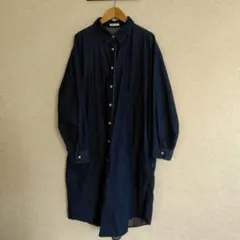 デニム 　長袖シャツワンピース　Lサイズ　羽織り