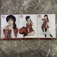 福岡聖菜 AKB48 20周年記念 赤チェック衣装 生写真 3種コンプ 武道館