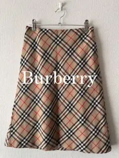 Burberry Wool Check Skirt
