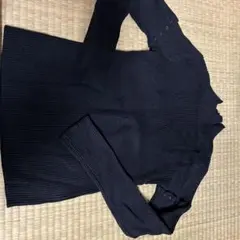 ブラックリブ編み 長袖ニット