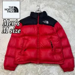 ノースフェイス ヌプシ ダウンジャケット 700FP ブラック レッド Mサイズ