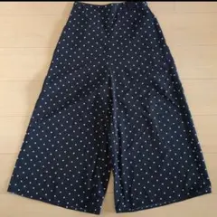 美品 GU ドット柄 ガウチョパンツ ワイドパンツ S