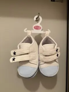 クリーム色 マジックテープ ベビーシューズ 11.5