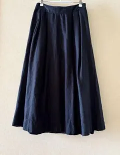 COEN コーエン　大人ナチュラル　美シルエット　スカート　リネン　麻　ブラック