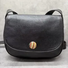Paul Smith レザーショルダーバッグ ブラック マルチストライプ