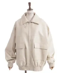 axes femme 合皮ビックブルゾン