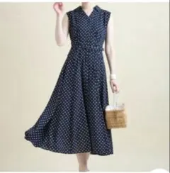 アプワイザーリッシェ 美品 ノースリーブ ロングシャツワンピース