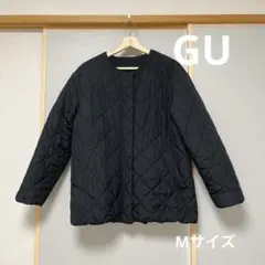 GUジーユーキルティングブルゾン　ノーカラージャケット　黒　Mサイズ