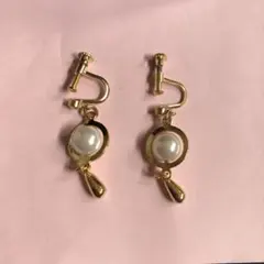 ゴールドパールフックイヤリング