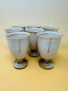 水茎焼き　陶器製コップ 7個セット焼物
