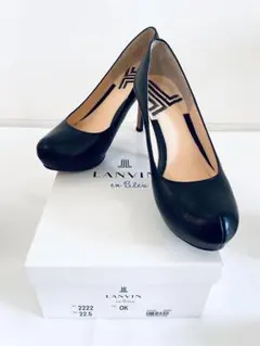 LANVIN en Bleu　22.5㎝　ラウンドトゥプレーンパンプス