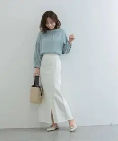 NOBLE X CACHEC スリットマキシスカート　ホワイトのサムネイル