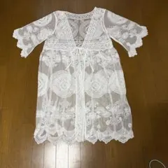 ホワイト レース刺繍 ガウン カーディガンのサムネイル