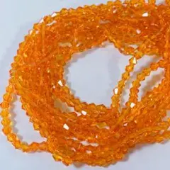 hu352/SALE！ガラスビーズ◇ソロバン形 オレンジ 9連