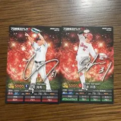 プロスピA版 カルビープロ野球チップス Calbee 平良海馬 坂倉将吾 カープ