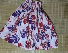 フラダンス用スカート ピンク花柄