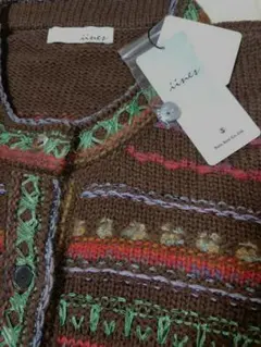 M.&KYOKO 佐藤繊維《 iines》ランダムボーダー カーディガン