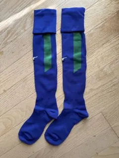 【新品】ミズノ / 青緑ストライプ サッカーソックス/ 25-27cm