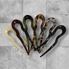 6色セット❣️軽量 かんざし U字型 ヘアアクセサリー 髪飾り
