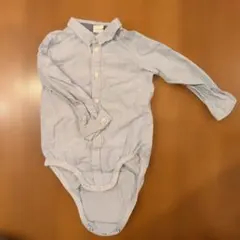 ボタンダウンシャツ 80cm 青と白のストライプ
