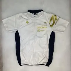 DESCENTE ジップアップジャージ ホワイト/ネイビー