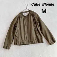 【キューティーブロンド】ブルゾン ジャンパー (M) フルジップ カーキ 花柄のサムネイル