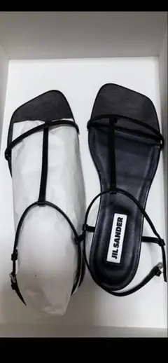 新品未使用 JIL SANDER サンダル ブラック スクエアトゥ サイズ37のサムネイル