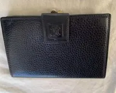 セリーヌ CELINE レザー 二つ折り 財布 ネイビー 本革 牛革