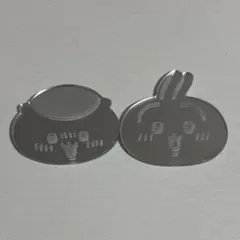 ちいかわ東京みやげ　トレーディングおかおミラーステッカー　うさぎ　くりまんじゅう