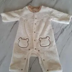 アイボリー クマ刺繍ロンパース 70cm