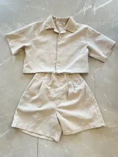 GLOBAL WORK ベージュ ショートパンツセット 上120㎝　下130㎝