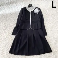 フォーマルセットアップ ノーカラージャケット 11号　ブラック