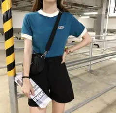 韓国 チビT Tシャツ クロップド丈のサムネイル
